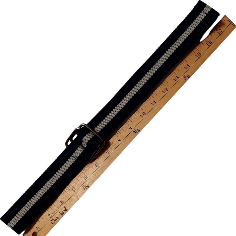 Men's Casual Black And Tan Woven Belt, Adjustable Length, D-Ring Buckle